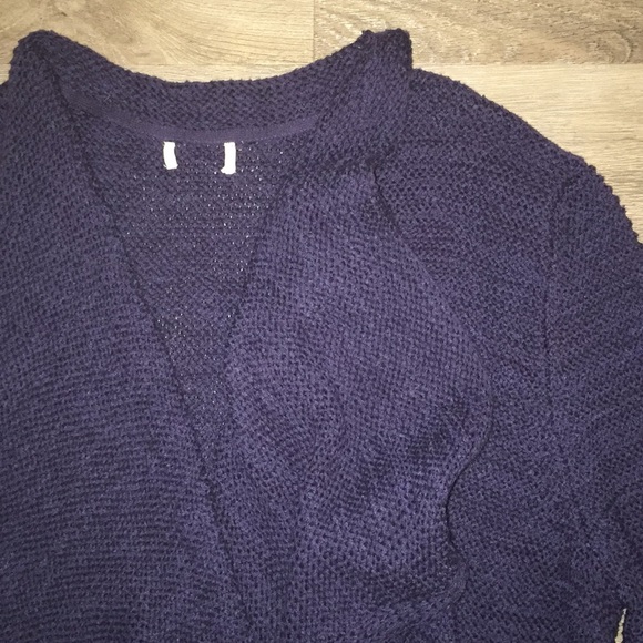 DARK BLUE KNITTED SWEATER CARDIGAN - Picture 2 of 3